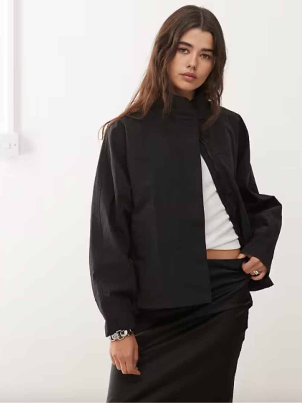 Lioness Shoreline Windbreaker Black Noir Minimalist 100% Cotton, XXL